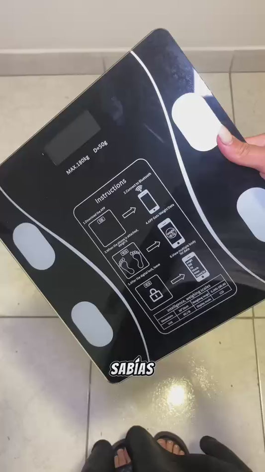 Báscula Digital Inteligente con Bluetooth y Análisis Corporal — Hasta 180 kg
