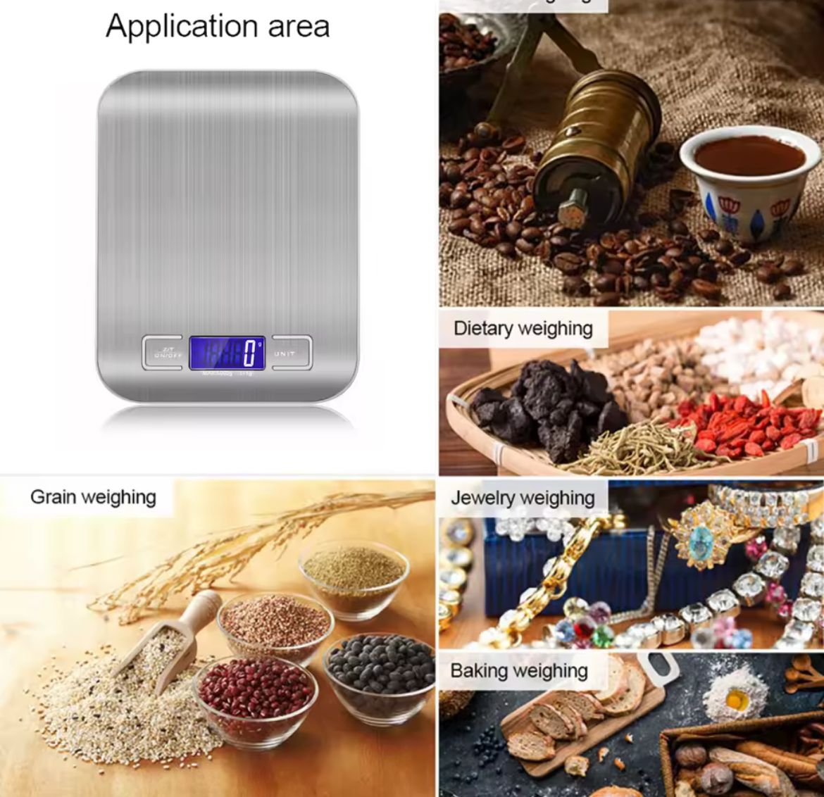 Gramera Digital de Cocina en Acero Inoxidable — Hasta 5kg Precisión 1g con Pantalla LCD