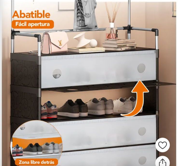 Mueble Zapatero con Perchero Multicapa 5 Niveles – Cajones Abatibles | Organizador de Entrada para Zapatos, Ropa y Accesorios