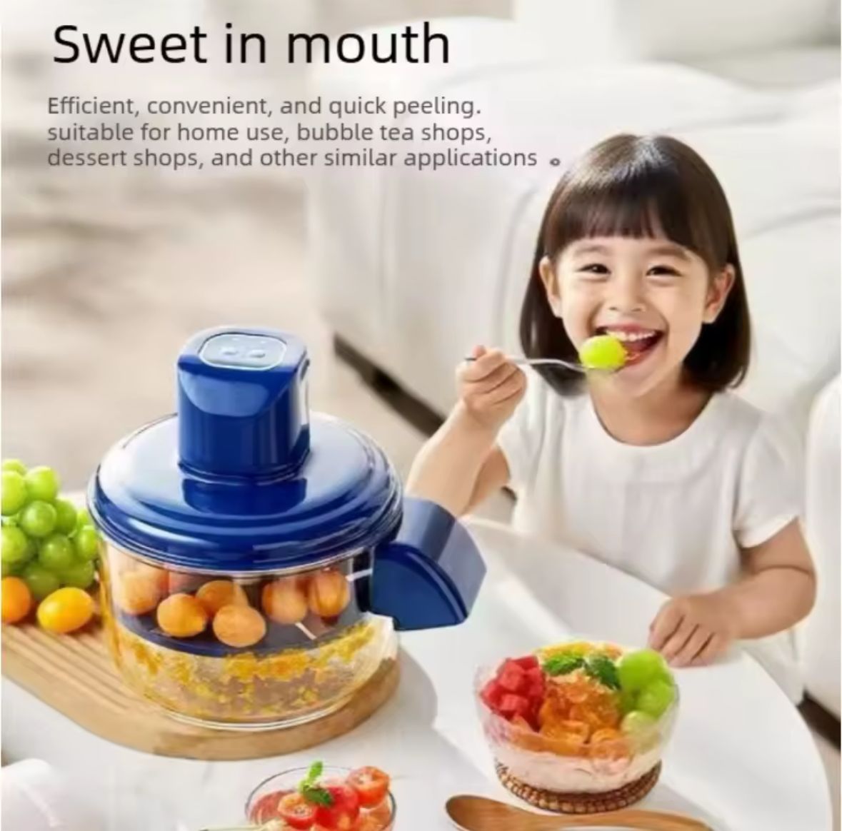 Peladora Eléctrica Automática de Frutas y Verduras — Dispensado con Un Clic