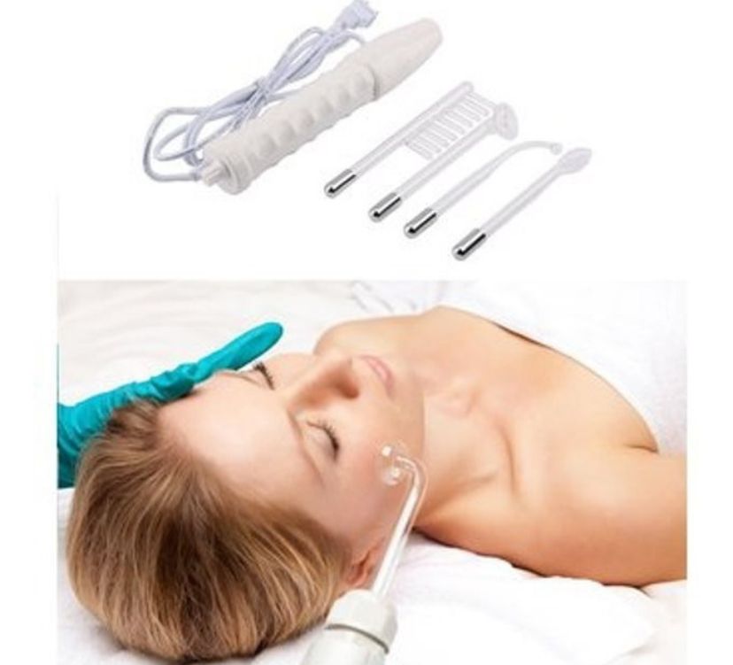 Dispositivo de Alta Frecuencia Portátil Facial y Corporal — 4 Electrodos de Vidrio
