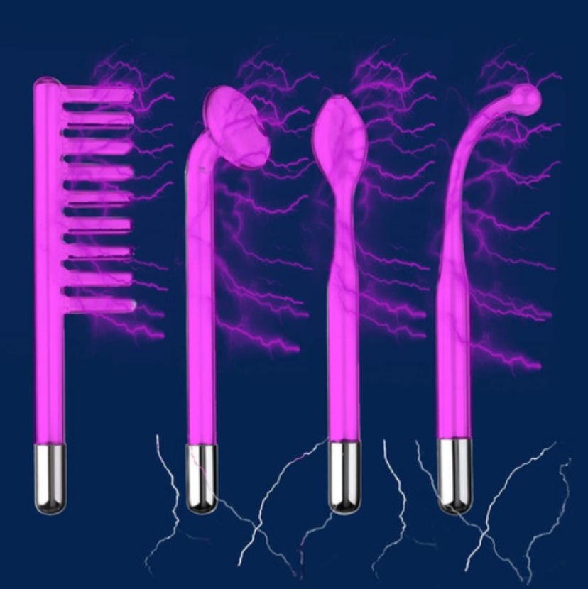 Dispositivo de Alta Frecuencia Portátil Facial y Corporal — 4 Electrodos de Vidrio