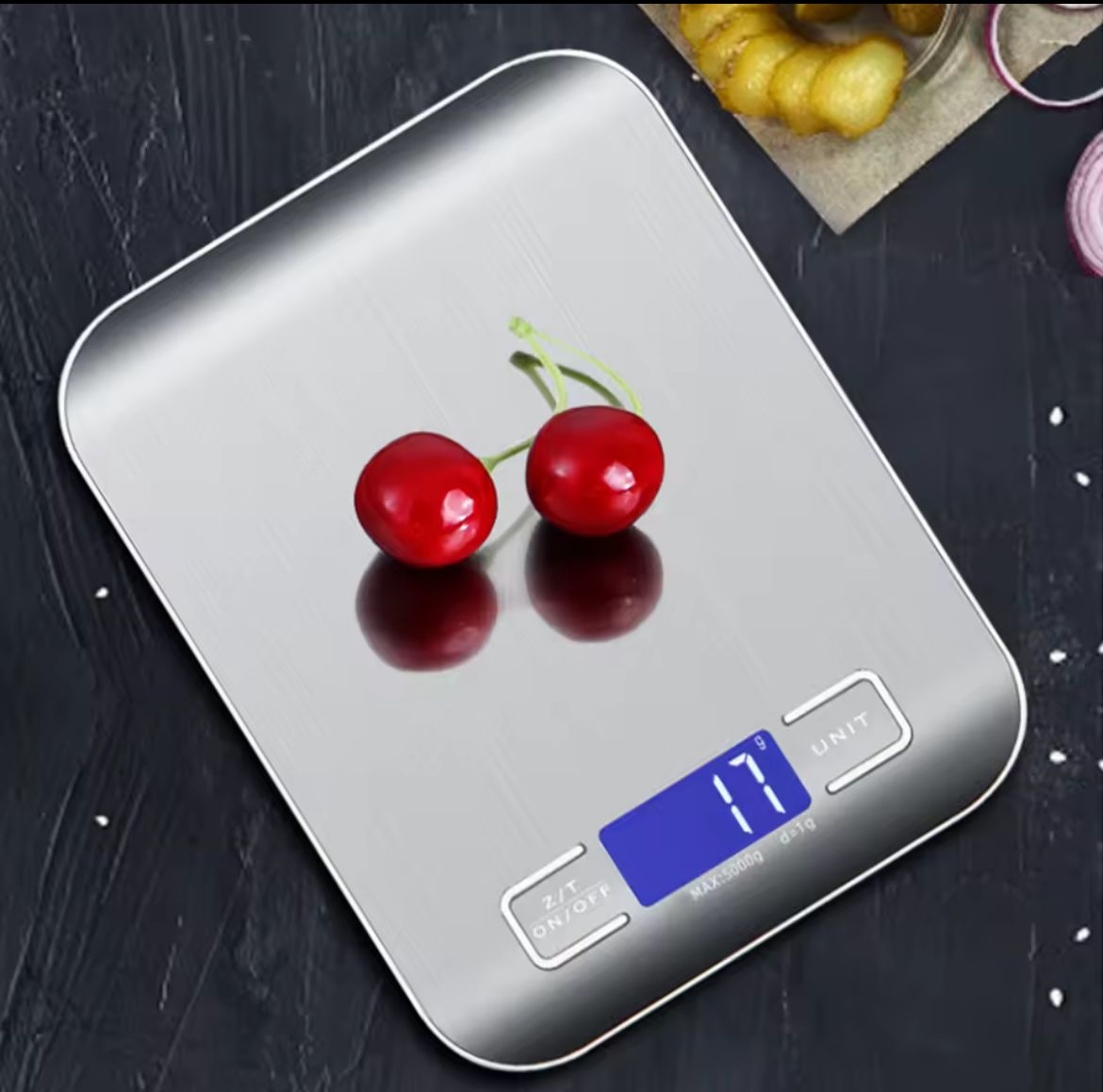 Gramera Digital de Cocina en Acero Inoxidable — Hasta 5kg Precisión 1g con Pantalla LCD