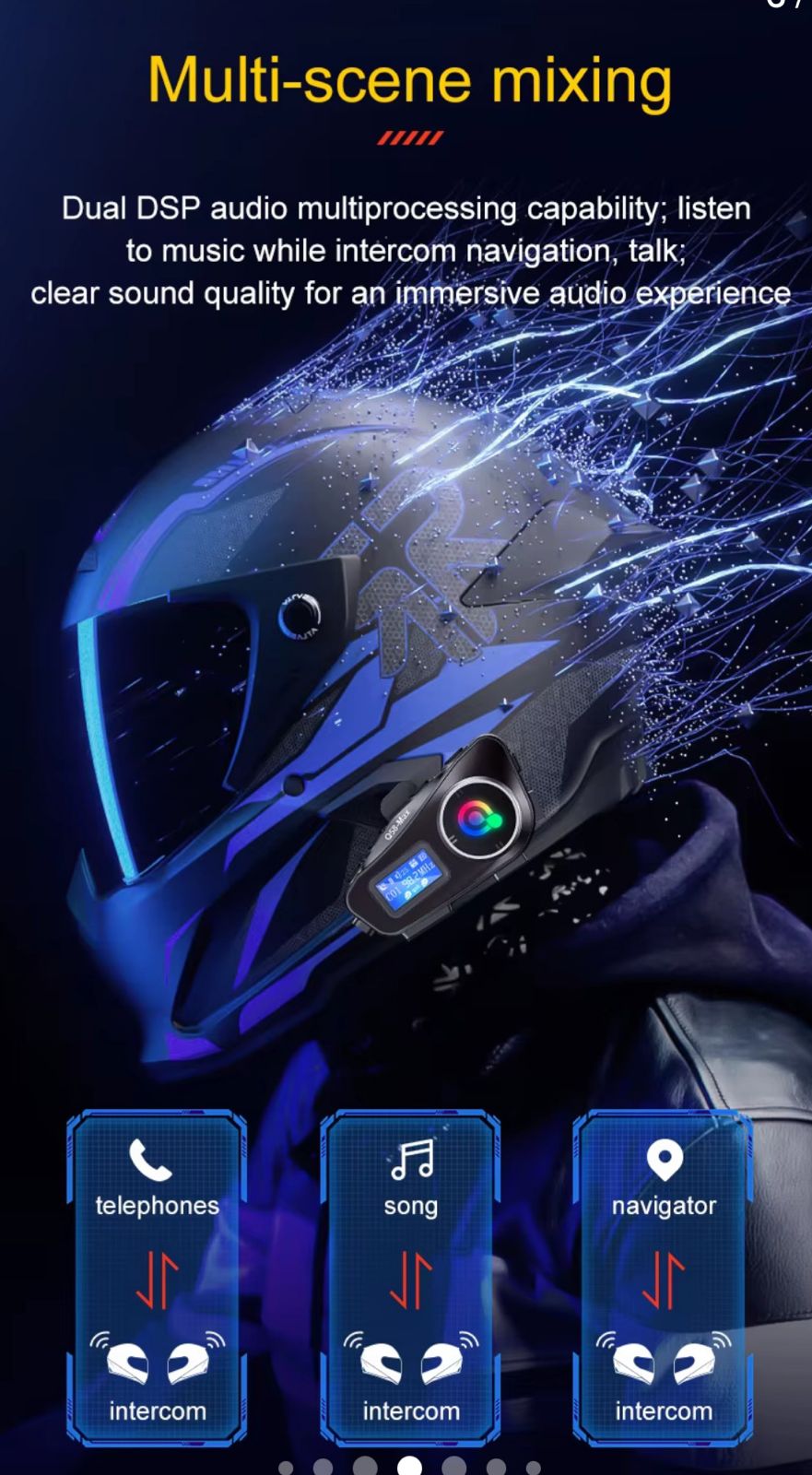 Intercomunicador Bluetooth para Casco de Moto con Radio FM – Q-58 Max | Comunicación Inalámbrica hasta 1000m
