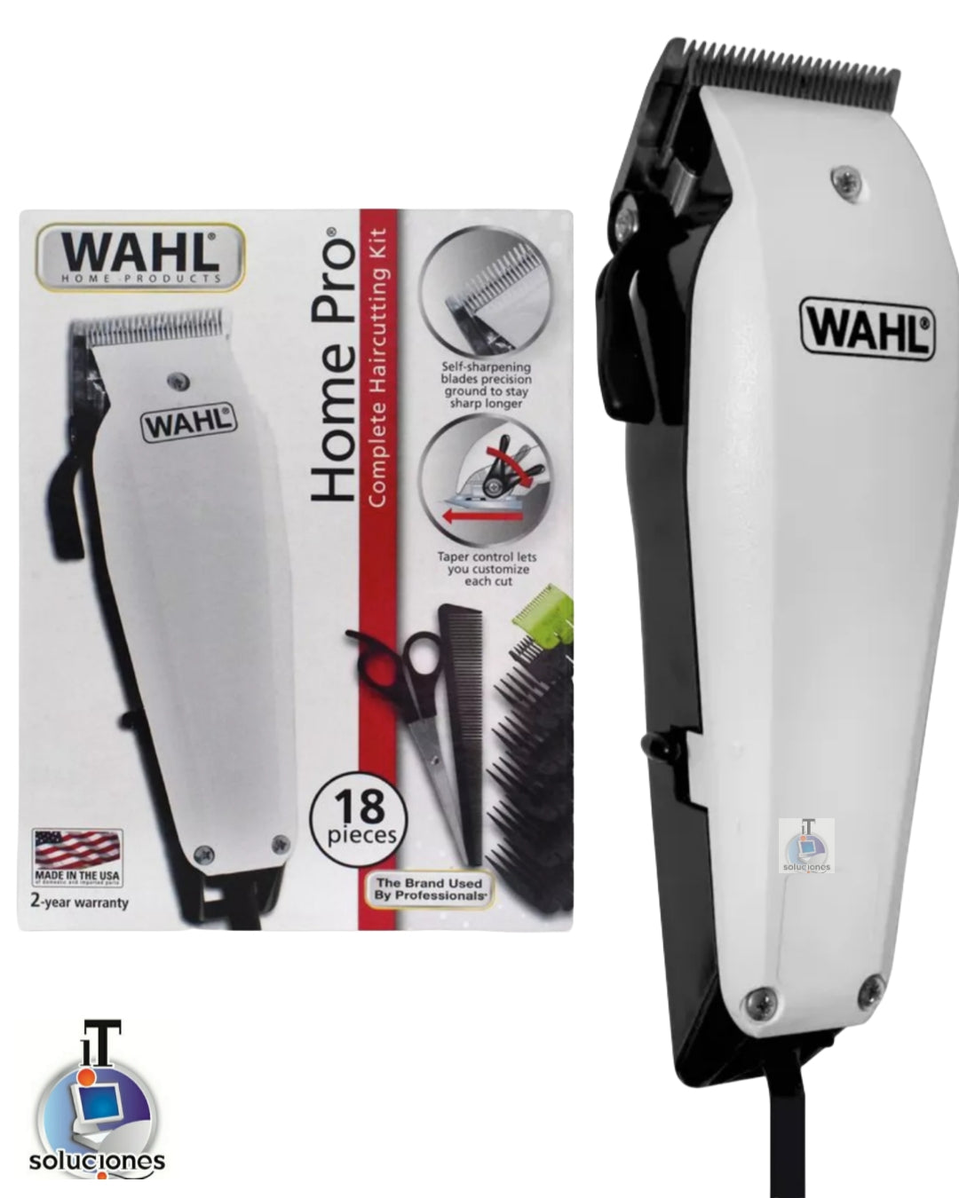 Maquina WAHL corte de cabello Home Pro 18 piezas