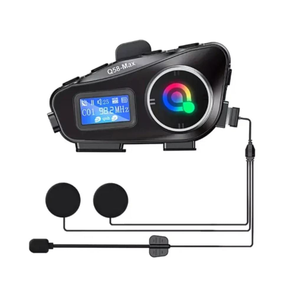 Intercomunicador doble para moto Q58 Max Bluetooth con radio FM y asistente de voz
