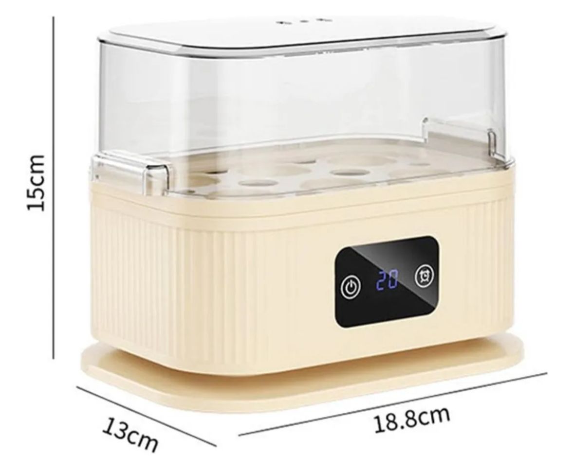 Hervidor Eléctrico para Huevos 6 Unidades con Temporizador Digital y Vapor Circulante