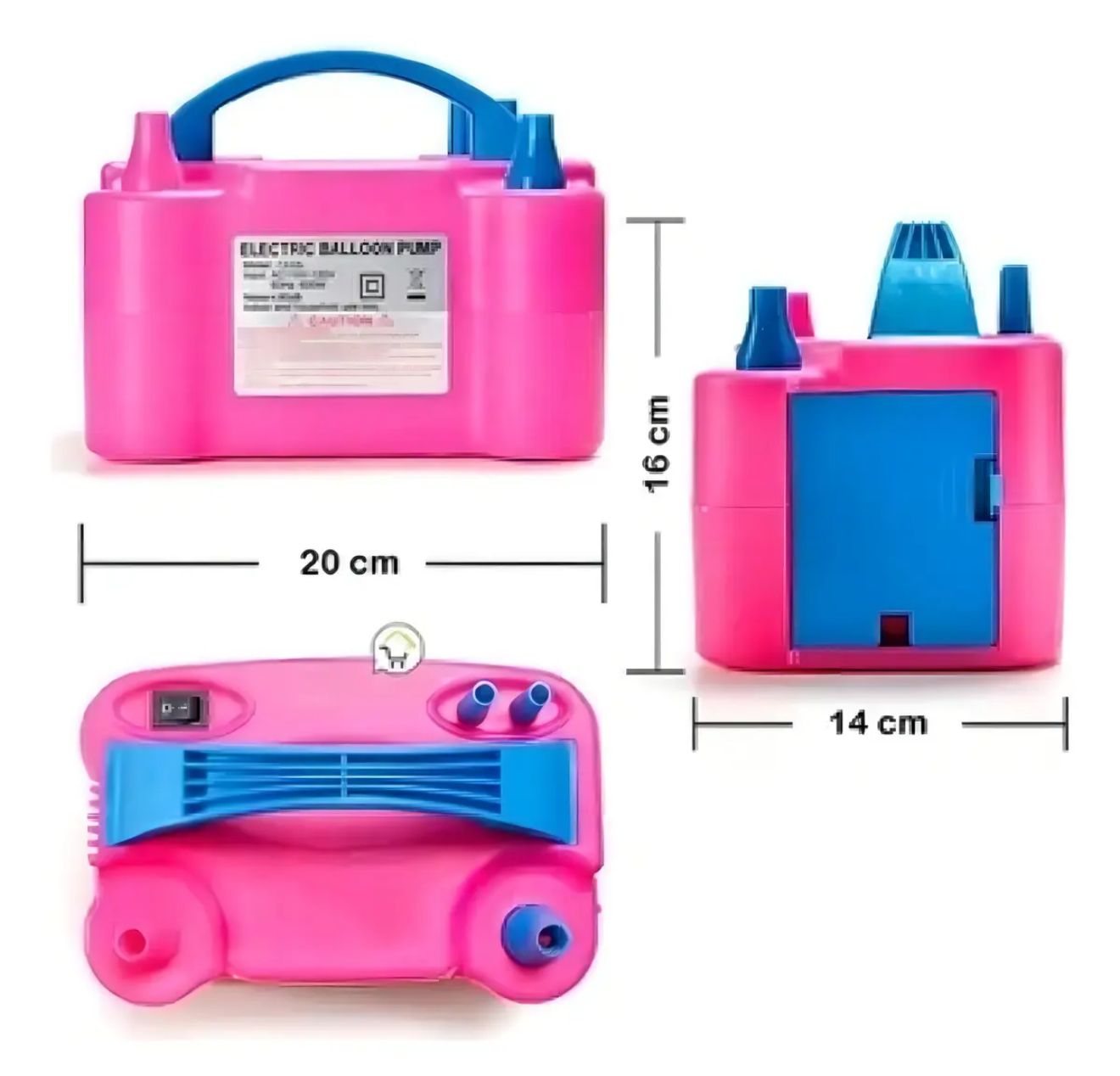 Inflador de Globos Eléctrico Doble Boquilla 600W — Fiestas y Eventos