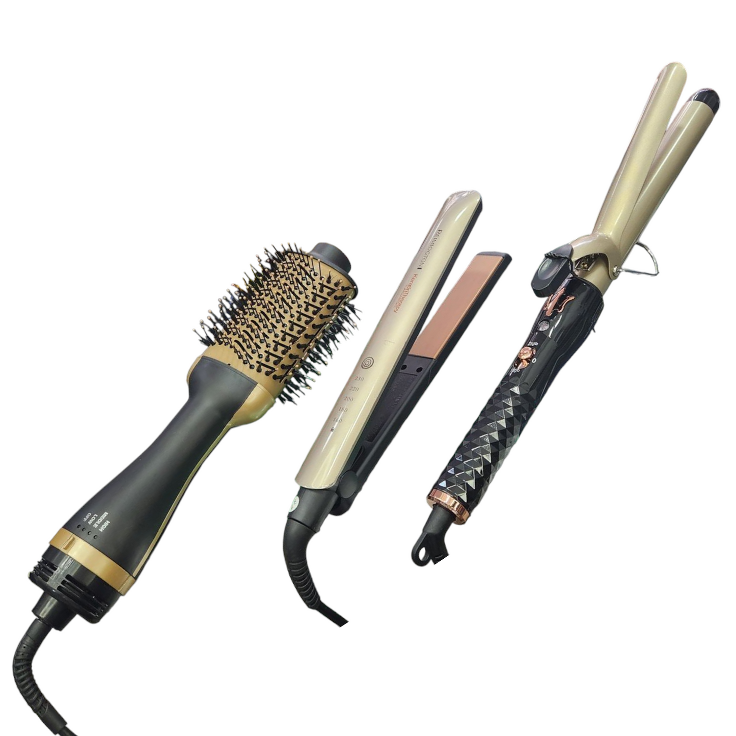 Combo rizadora+plancha y cepillo secador Keratin