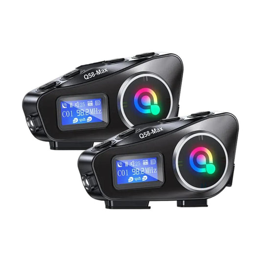 Intercomunicador doble para moto Q58 Max Bluetooth con radio FM y asistente de voz