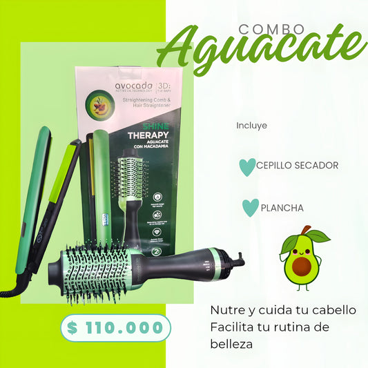 Dúo Aguacate cepillo secador+ plancha
