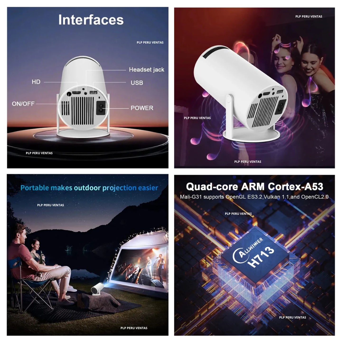 ProyectorPortátil HY-300: Mini Proyector 4K con Android 11, WiFi Dual y Bluetooth | Cine en Casa